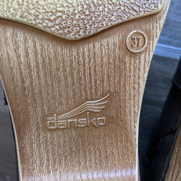 Dansko Maria Ankle Boots Sz 37 EU 6 US Brown Leather Milled Nubuck - Picture 4 of 11